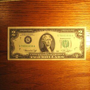 1976 2 DOLLAR FEDERAL RESERVE NOTE PRINTED IN CHICAGO